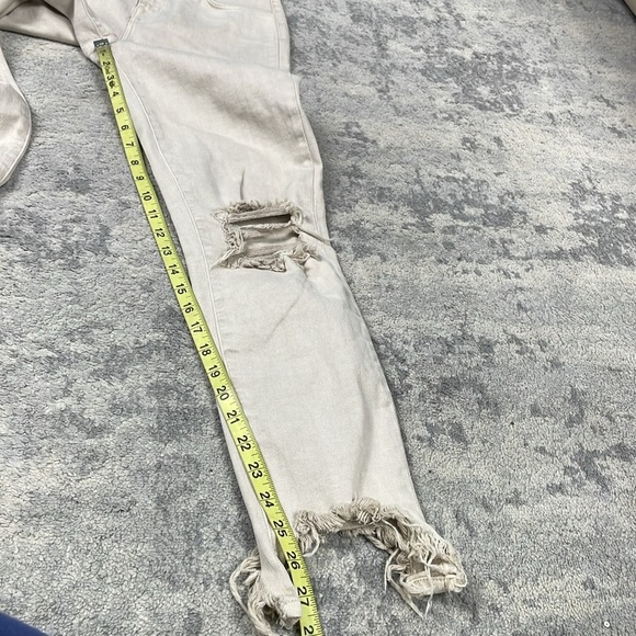 New L’Agence High Line Skinny Jeans High Rise Biscuit Destruct Sz 24 - Picture 12 of 13